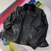 Blouson moto vintage en peau de mouton véritable pour femme, col en daim, taille ajustée, vêtement d'extérieur automne
