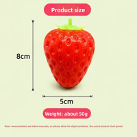 JOSSION Jouet à presser en pâte à modeler à montée lente, motif fraise, avec bruit crépitant, anti-anxiété, anti-stress, souple, 80g, pour enfants