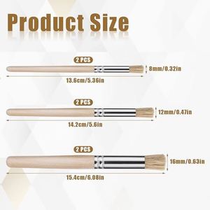 Pincel de Madera con Cerdas Naturales para Plantillas, Pinceles de Arte para Pintura Acrílica, Óleo y Acuarela - Product Image 5