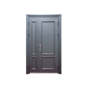 Surface peinte au design moderne Porte de sécurité en toute sécurité Portes <span class=keywords><strong>d</strong></span>'entrée en aluminium moulé à double façade pour maisons de villa - Product Image 4