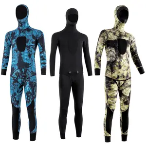 New Arrive wholesale Opencell Camouflage Long Sleeve wet suit 3mm 5mm Hoodie Spearfishing Wetsuit