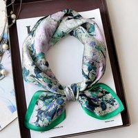 Écharpe en soie de Hangzhou de qualité supérieure, 100% soie de mûrier, pour femme, imprimé numérique artistique Camélia, été, douce pour la peau, carrée 68 cm