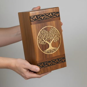 โกศบรรจุอัฐิยอดนิยมปี 2026 พร้อมพื้นผิวขัดเงาประดับไม้และอีพ็อกซี่ ดีไซน์ทันสมัย มีจำหน่ายแล้ว - Product Image 2