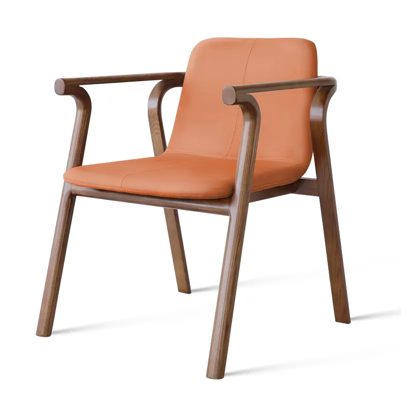 इतालवी कुर्सी भोजन जापानी नॉर्डिक minimalist ठोस लकड़ी आरामदायक चमड़े की कुर्सी अवकाश कमरे में रहने वाले कुर्सी