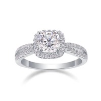 Prix d'usine 13052 Ensemble de bagues de mariage et de fiançailles à double doigt avec gros diamant et moissanite pour couples
