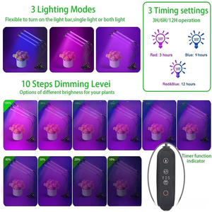Lámpara LED de Cultivo <span class=keywords><strong>para</strong></span> Plantas de Interior con 3 Cabezas, Control Remoto, Cuello de Cisne de <span class=keywords><strong>15</strong></span> Pulgadas, Regulable, Temporizador, Lámpara con Clip <span class=keywords><strong>para</strong></span> <span class=keywords><strong>Suculentas</strong></span>, Venta al por Mayor - Product Image 5