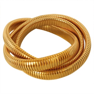 Joyería Personalizada de Alta Calidad, Brazalete de Acero de Titanio con Cadena de Serpiente de Varias Capas para Mujer - Product Image 1
