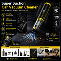 Aspirateur portable sans fil pour la maison et la voiture, moteur sans balais 17000pa, aspirateur multifonction portable sans fil miniature pour voiture