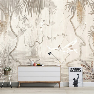 French Style Forest Cabin Plant Scenery <strong>Wallpaper</strong> Living Room Bedroom Wall Cloth Custom Mural - Product Image 2