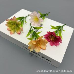 Fleurs artificielles Qiye, guirlande de pivoines à flamme simulée, lotus des neiges, fleurs en soie et plastique style forêt pour décoration de mariage et de maison - Product Image 3