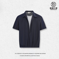 Chemise décontractée pour homme en denim tissé solide 230g, mélange coton-lyocell, col rabattu intégré, coupe ample, manches courtes, respirante