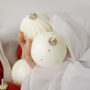 Round Spiral <strong>Candle</strong> Ball Festival Decoration Lantern Shaped <strong>Red</strong> White Scented <strong>Candle</strong> for New Year Christmas Holiday Diwali - Product Image 4