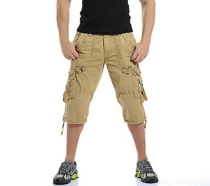 Pantalones cortos de verano para hombre, pantalones cortos informales de camuflaje para hombre, pantalones cortos multibolsillos hasta la pantorrilla para hombre (cinturón no incluido) - Product Image 3