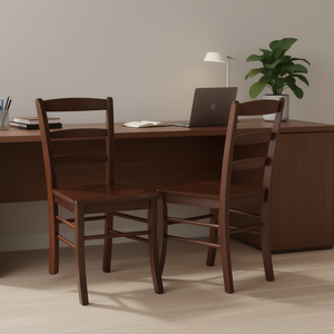 Conjunto de Sillas de Oficina Benjamin con Respaldo en Forma de Escalera, Diseño Tradicional de Madera Sólida para Uso en Oficina - Product Image 2