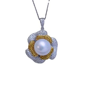 Collier pendentif en perle d'eau douce blanche de 11-12 mm pour femmes, argent S925 avec une forte luminosité, défauts minimes, design minimaliste - Product Image 5