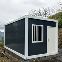 Maison conteneur 40 pieds en panneaux sandwich respirants, préfabriquée, moderne et minimaliste, utilisable comme villa, entrepôt, salon, chambre ou hôtel