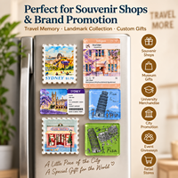 Aimants de réfrigérateur en acrylique de qualité supérieure, forme personnalisée, souvenirs de voyage, impression couleur, cadeaux emblématiques, fabricant OEM