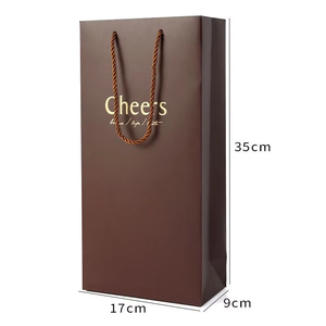 Bolsa de Papel para Vino Personalizada con Estampado de Lámina Dorada, Ecológica, Reutilizable, Impermeable, con Asa para Ropa y Zapatos - Product Image 2