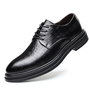 Men's Glossy Leather Dress <b>Shoes</b> <b>Soft</b> Sole Anti Slip Wedding Business Formal Casual Youth Style - Product Image 5