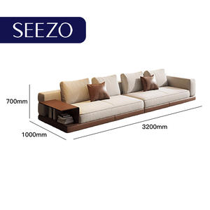 โซฟาหนังสีเบจคุณภาพสูงสำหรับห้องนอนและห้องรับประทานอาหาร เฟอร์นิเจอร์ห้องนั่งเล่นสำหรับบ้านและโรงแรมหรู ขายดีที่สุด - Product Image 4