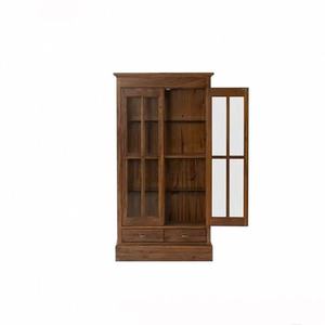 Librerías Minimalistas de Madera Maciza con Puertas de Vidrio y 5+ Cajones, Muebles Ahorradores de Espacio para Sala de Estar de Apartamentos y Estudio de Hotel - Product Image 2