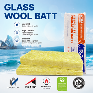 <span class=keywords><strong>Laine</strong></span> <span class=keywords><strong>de</strong></span> <span class=keywords><strong>verre</strong></span> ignifuge non revêtue pour murs, norme australienne, R1.5, R2.0, R2.0HD, R2.5HD, R2.7 - Product Image 1