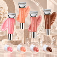 Baume à lèvres hydratant et waterproof au peptide, étiquette privée, brillant à lèvres pailleté à presser, nourrissant, végétalien, haute brillance