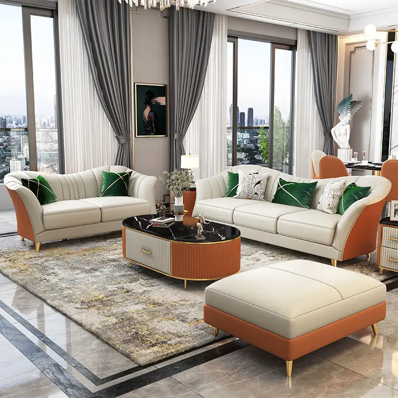 Mikro faser Stoff Wohnung Couch Wohnzimmer Luxus Sofas bequemes Wohnzimmer Haus möbel Sofa Set Wohnzimmer modern
