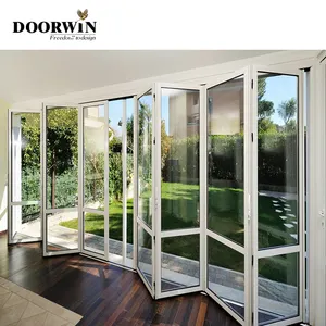 Doorwin Patio Double Glass Exterior Accordion Folding Door Residential Aluminium Bifold Doors