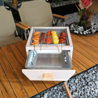 Barbecue de camping extérieur, réchaud à charbon de bois sans fumée pour le camping et les voyages