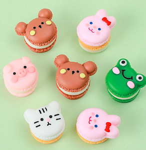 3D <span class=keywords><strong>Macaron</strong></span> biscuits grenouille lapin ours cochon tigre chat animaux miniature maison de poupée gros semblant jouer préscolaire cuisine nourriture jouets - Product Image 2