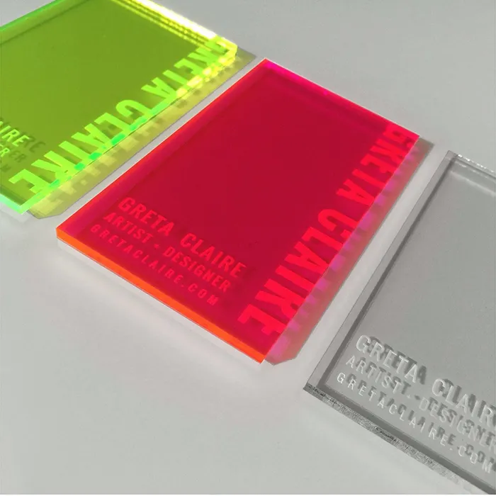 Leuchtstoffguss Acryl Karte 3mm Neon Kunststoff Visitenkarte