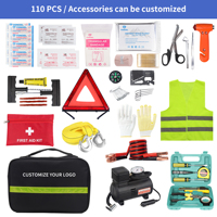 Logo personnalisé Câbles de saut Kit d'outils d'urgence routière Triangle d'avertissement Kit de sécurité Kit d'outils d'assistance automobile essentiel