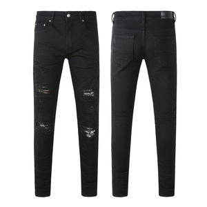 <span class=keywords><strong>Jeans</strong></span> da <span class=keywords><strong>Uomo</strong></span> di Lusso Firmati di Alta Qualità, Modello Slim Fit Vintage Strappato <span class=keywords><strong>Blu</strong></span>, Pantaloni da <span class=keywords><strong>Uomo</strong></span> in Denim Effetto Vissuto - Product Image 3