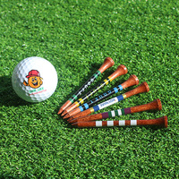 Tees de Golf de Bambú Natural Oscuro Carbonizado con Logotipo y Color Personalizados, al por Mayor, con 83 mm de Longitud e Impresiones Personalizadas