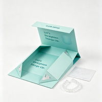 Boîte d'emballage dentaire magnétique personnalisée, étui pour aligneurs orthodontiques, boîte de rangement rigide pour rétention, boîte cadeau avec logo imprimé de qualité supérieure
