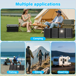 Alecter <b>Solar</b> 40W Foldable <b>Solar</b> <b>Panel</b> 40W Monocrystalline <b>USB</b> Charging Kit Black Waterproof Portable - Product Image 2