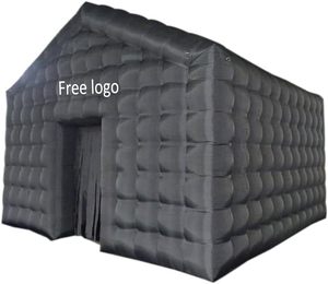 Gran pabellón inflable negro en forma de cubo, salón cuadrado para eventos, cabina portátil grande para fiestas nocturnas en el patio trasero y eventos al aire libre. - Product Image 1