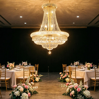 Lustre en cristal de luxe personnalisé pour salle de mariage, fête, hôtel, restaurant, événement, escalier, maison, banquet, décoration intérieure