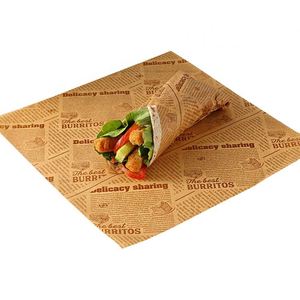 Wholesale Custom Food Grade Grease Proof Kraft Brown Sandwich Packaging <b>Paper</b> and <b>Burger</b> <b>Wrapping</b> <b>Paper</b> - Product Image 1