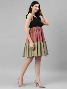 Vestido Mini de Algodón Sólido para Mujer, Estilo A-Line, para Playa, Festivo, Casual, Moderno, Elegante, Vestido Corto de Una Pieza, Estilo Occidental - Product Image 5