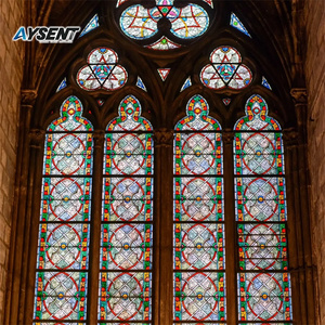 Panneau de décoration murale <span class=keywords><strong>intérieure</strong></span> et extérieure, style victorien contemporain, en verre teinté personnalisé, motif floral, imperméable et résistant au feu - Product Image 5