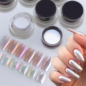 Polvere per Nail Art Effetto Specchio Lunare, Pigmento Perlato Bianco, Polvere Cromata per Unghie - Product Image 1