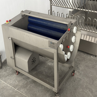 Volledig automatische fruit- en groente productielijn voor voedselverwerking, inclusief automatische reiniging en snijproces.
