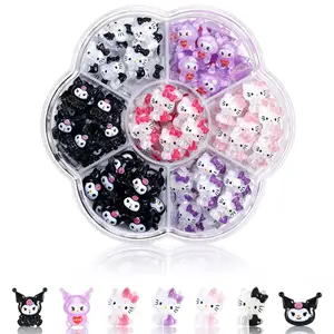 Best Selling Nail Accessories Kawaii Cute Cat Nail Charms Big Ear Dog Decoration Nails Wholesale 70PCS/BOX