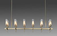 YH minimalista moderno Loft latón cobre ajustable diseño de vidrio lámpara de techo colgante 3000K Led araña luces colgantes Cocina