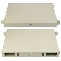 Panel Patch Fiber Optik 12 24 Core 1U 19'' Rak Mount ODF 24 Port Konektor SC Tipe Laci Geser Kotak Sambungan Terminal