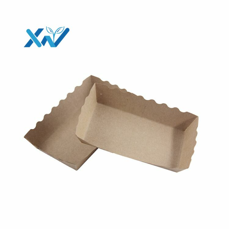 Customized Eco-friendly Oil-proof and Water-proof Boxes French Fries Box Kraft Paper Tray Bowls Plate