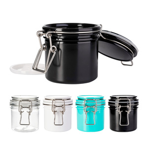 Clear Wide Mouth BPA Free Food Storage Airtight 200ml Cylindrical PET Jar with Clip Cap - Product Image 6