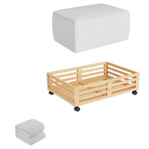 Wooden <b>Storage</b> Basket Rectangular 20-35L Stackable Under Bed <b>Storage</b> Box For Quilts <b>Clothes</b> Home Use - Product Image 3